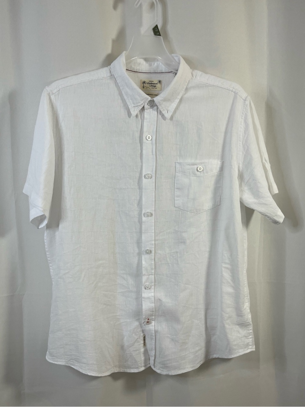 Weatherproof Vintage Linen Button Down Shirt White Men’s Size XL